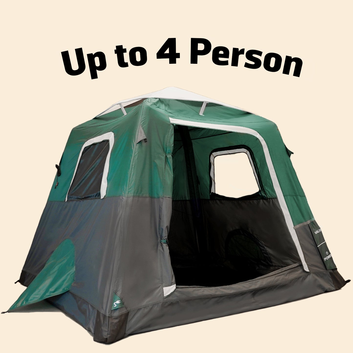 2-Step Cabin Tent – Petite taille + Bâche de camping OFFERTE (jusqu’à 4 personnes, FR).