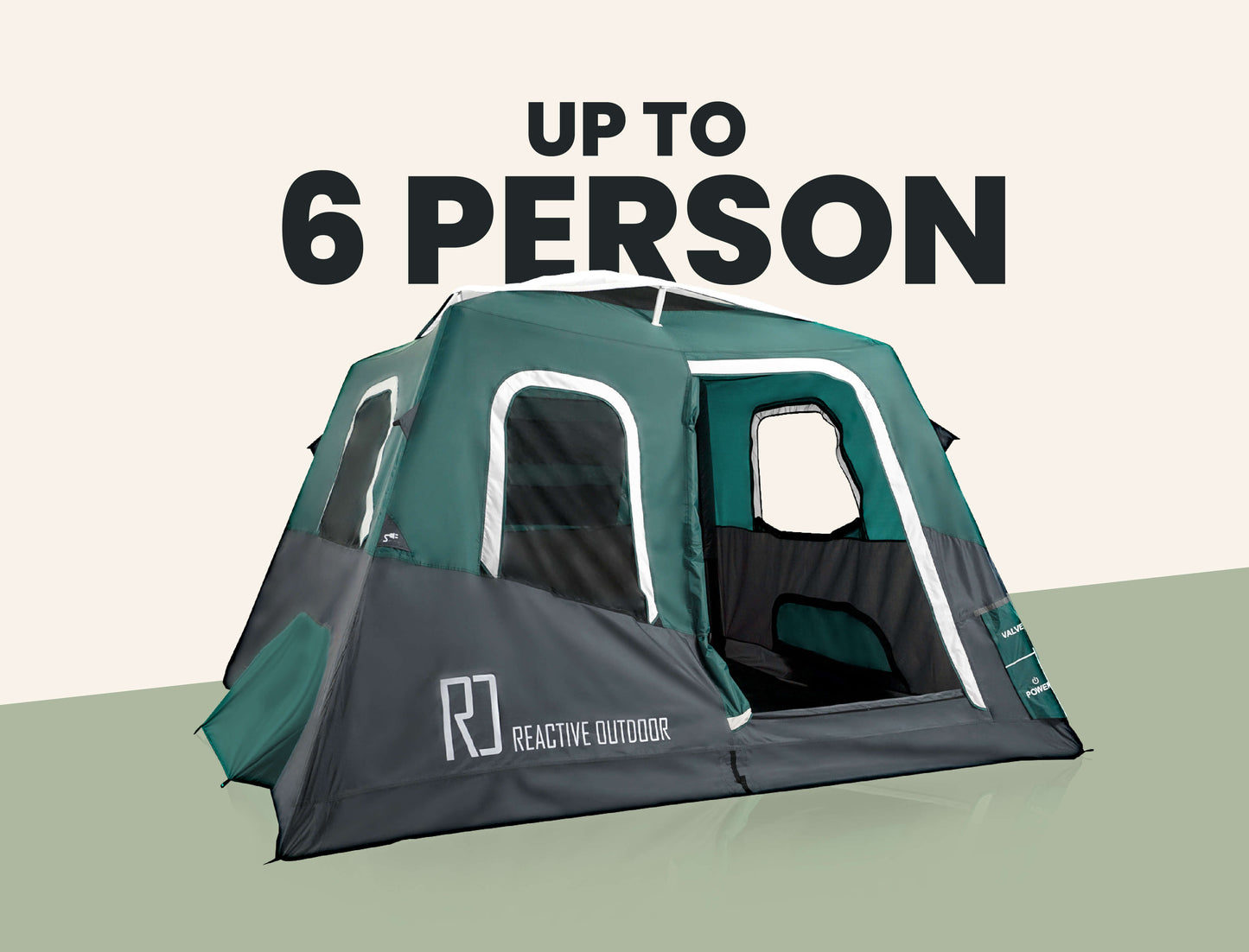 Large-Sized 2-Step Cabin Tent + FREE Camping Tarp (Up To 6 Person, EU).